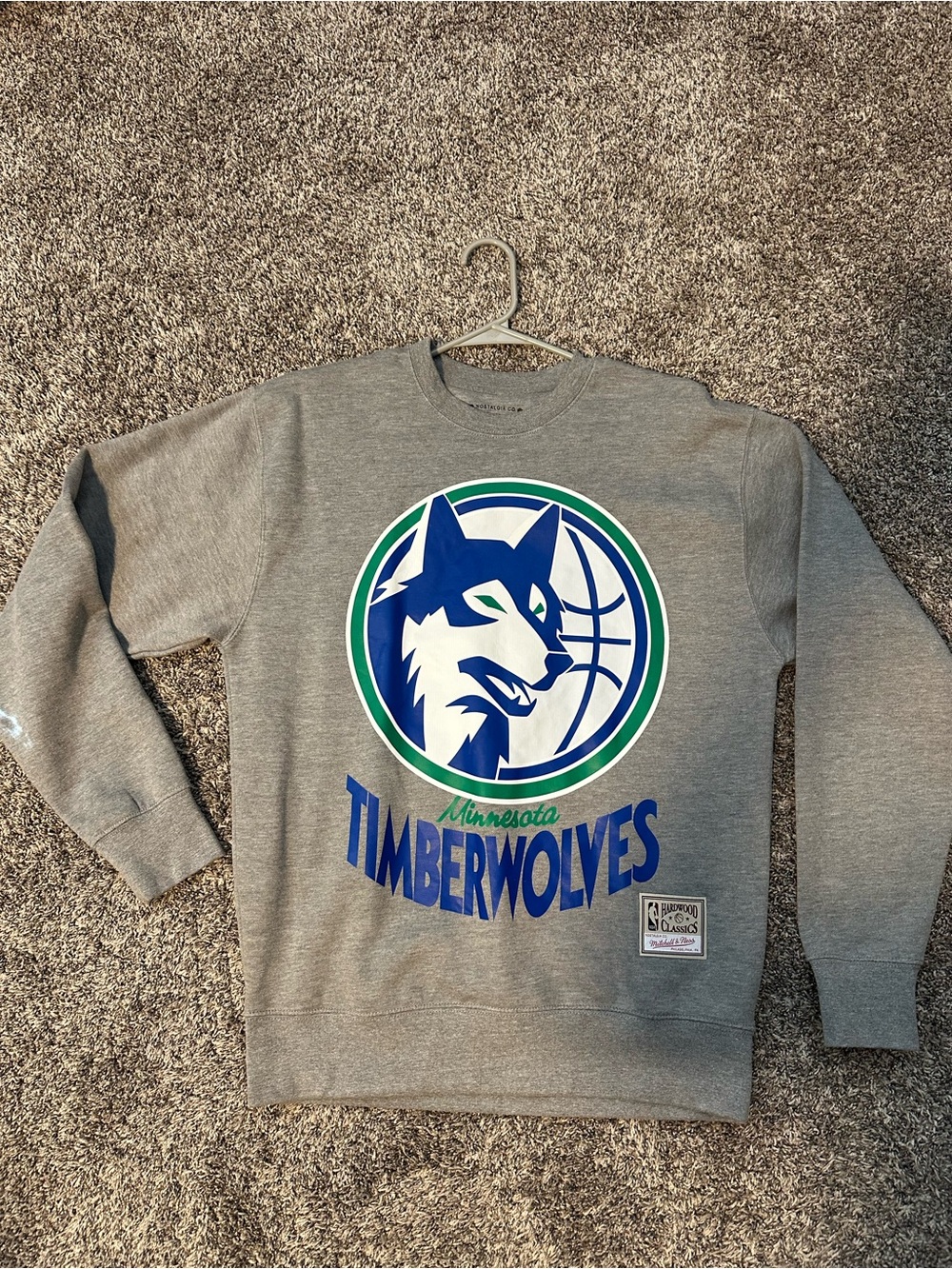 Minnesota Timberwolves Gray Graphic Crewneck Sweater